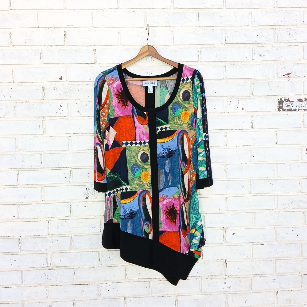 Joseph Ribkoff Tunic Asymmetrical Multicolor